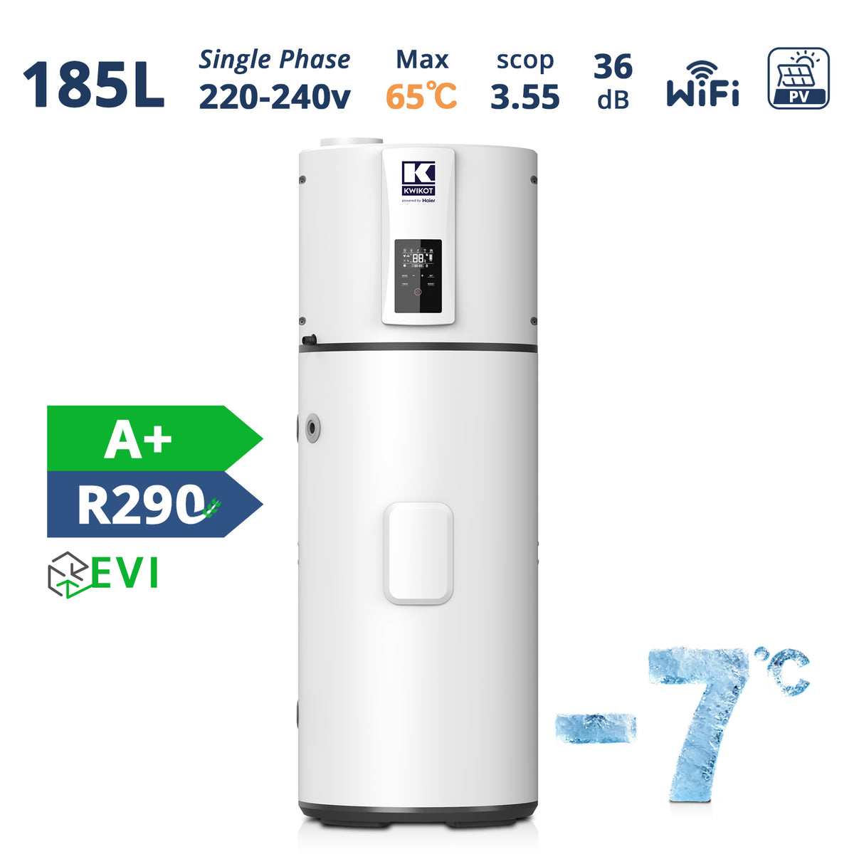 185L Solar Compatible Heat Pump Water Heater | R290 A+ Energy Saving