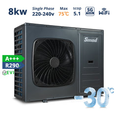 Bomba de Calor Smad Monobloque de 8KW Todo en Uno | Refrigerante R290 | Sistema de Calefacción, Refrigeración y Agua Caliente